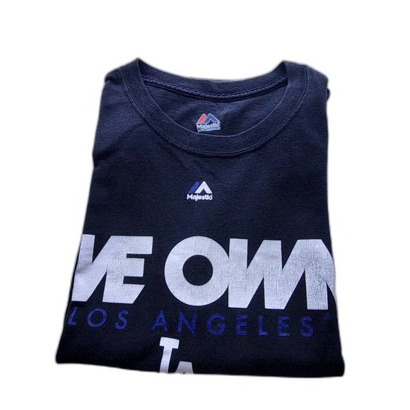 MLB Majestic Black T-Shirt - LA Dodgers - Men's Large - Used - Picture 2 of 2